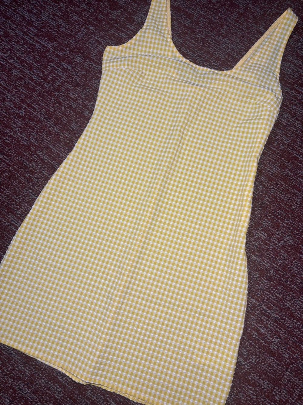Urban outfitters yellow/white gingham plaid picnic sleeveless fitted mini dress